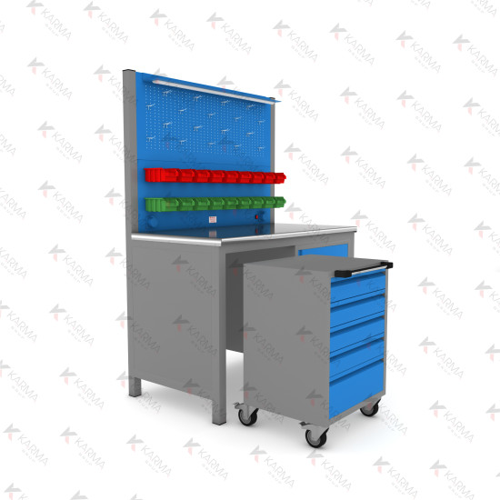 KARMA 130CM 1 DOLAP 5 ÇEKMECE SEYYAR ÇALIŞMA TEZGAHI