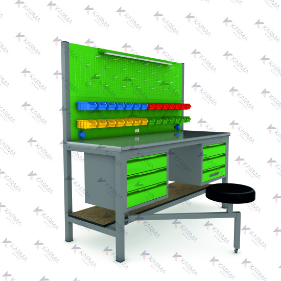 KAMPANYALI 2 MT TABURELİ KARMA ÇALIŞMA TEZGAHI 6 ÇEK.