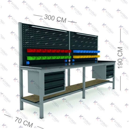 KAMPANYALI 3MT KARMA ÇALIŞMA TEZGAHI 6 ÇEK.