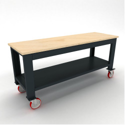 KRM 65.17.04 Tekerlekli Ahşap Tablalı Taşıma Arabası (1700 mm genişlik)