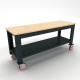 KRM 65.17.04 Tekerlekli Ahşap Tablalı Taşıma Arabası (1700 mm genişlik)