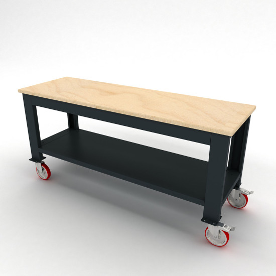 KRM 65.17.04 Tekerlekli Ahşap Tablalı Taşıma Arabası (1700 mm genişlik)