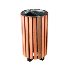 KR 137 AHŞAP KAPLAMALI DIŞ MEKAN ÇÖP KOVASI