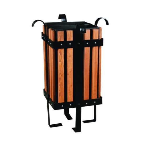 KR 138 KARE AHŞAPLI DIŞ MEKAN ÇÖP KOVASI