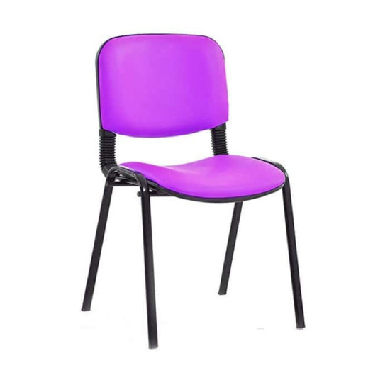 Pembe Deri Döşemeli Siyah Boyalı Konferans Sandalyesi