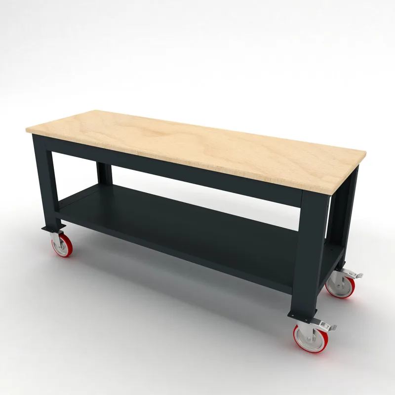 KRM 65.17.04 Tekerlekli Ahşap Tablalı Taşıma Arabası (1700 mm genişlik)
