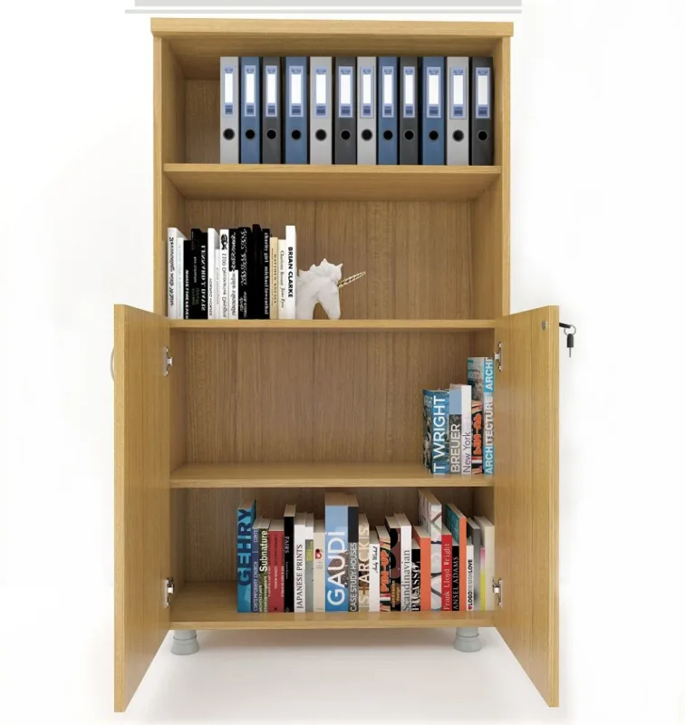 KAPAKLI KİTAPLIK DOSYA DOLABI TEAK - 80X38X153