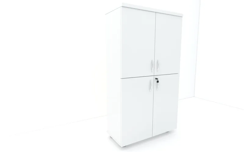 4 KAPAKLI KİTAPLIK DOSYA DOLABI BEYAZ - 80X38X153