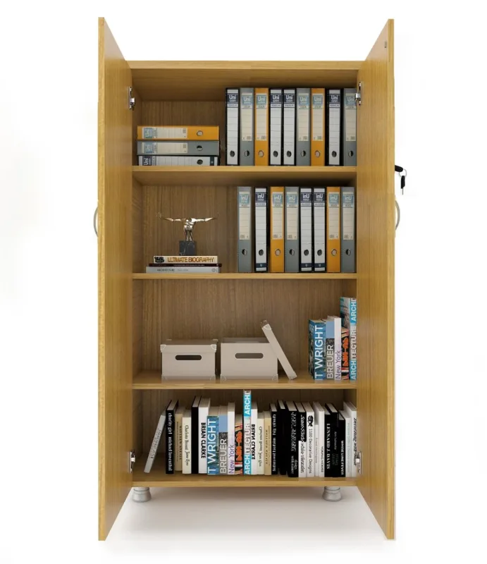 KAPAKLI KİTAPLIK DOSYA DOLABI TEAK - 80X38X153
