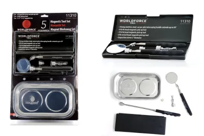11310-Manyetik Set 5'Li̇ (Tepsi + LED Çubuk + Ayna)