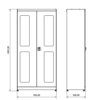 Ağır Endüstri̇Yel Malzeme Dolabı KRM.36.24.23 Malzeme Dolabı