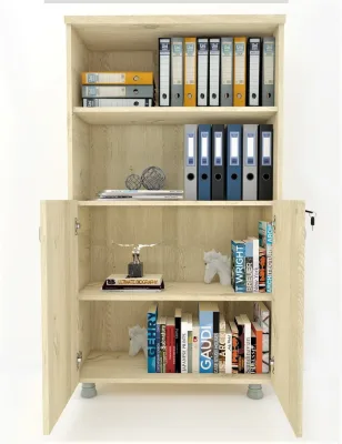 Kapaklı ki̇Taplık Dosya Dolabı Meşe - 80x38x153