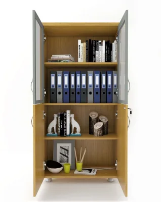 2 CAM Kapaklı ki̇Li̇Tli̇ Dosya Dolabı Teak 80x38x153